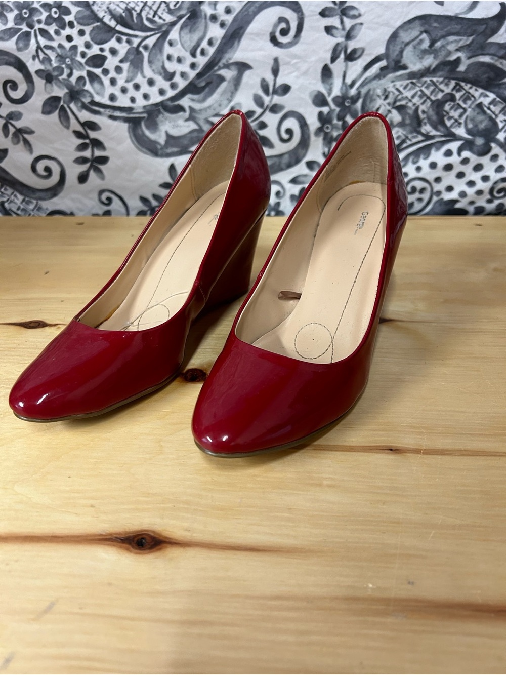 George Shinny Red Wedge Heels